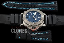 0 0 0 0 0 PN692T03 XF/VSF Pam 692 T Series BMG-TECH Luminor Submersible TI/LE Blue VS P9010 - Nylon Clad Rubber Strap Bundle !! 