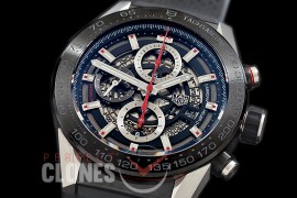 0 0 0 0 0 TGCH1-011R XF/VSF Carrera Heuer-01 Chronograph SS/PVD/RU Black-Red Skeleton A-7750