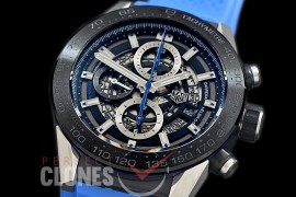 0 0 0 0 0 TGCH1-014R XF/VSF Carrera Heuer-01 Chronograph SS/PVD/RU Black-Blue Skeleton A-7750