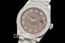 R31DJS-369 Datejust Midsize 278289RBR SS/SS Diam/President MOP Brown Diam Asian Clone 2824