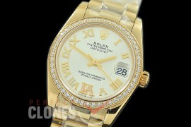 R31DJF-376 Datejust Midsize 278288RBR YG/YG Diam/President Silver Diam-Roman Asian Clone 2824