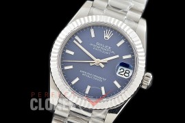 R31DJS-304 Datejust Midsize 278289 SS/SS Fluted/President Blue Sticks Asian Clone 2824