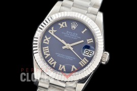 R31DJS-324 Datejust Midsize 278289 SS/SS Fluted/President Blue Roman Asian Clone 2824