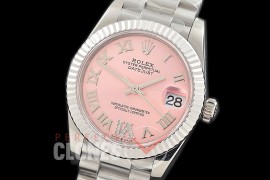 R31DJS-328 Datejust Midsize 278289 SS/SS Fluted/President Rose Pink Diam-Roman Asian Clone 2824