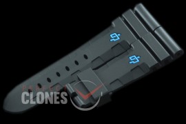 0 0 0 PNA-47-102 Diver Style Rubber Strap - Black/Blue