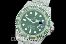 0 0 0 RLS-SP-032S ZF Bling Special Edition Submariner 116610LV SS/SS Green SA 3135