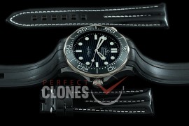 0 0 0 OM300M-009R1 XF/VSF 2019 Basel 43.5mm Seamaster Diver 300M CER/RU Black Asian 2824 Mod 8806 - Leather Strap Bundle