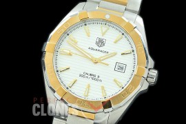 TGAQ00301 Aquaracer Calibre 5 SS/YG White J-Qtz