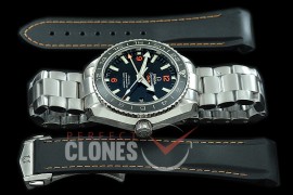 0 0 OMCPOGMT-083 XF Seamaster Planet Ocean GMT 43.5mm Black SS/SS VS 8605 Superclone - Rubber Strap Bundle