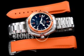 OMCPO42-102 Seamaster Planet Ocean 42mm Orange/Black SS/SS A-2824/8500 Free Rubber Strap !