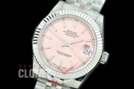 R31DJS-105 GMF 904 Steel Datejust Midsize 278274 SS/SS Fluted/Jubilee Rose Pink Sticks Asian Clone 2824