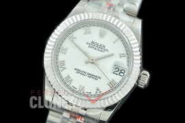 R31DJS-121 GMF 904 Steel Datejust Midsize 278274 SS/SS Fluted/Jubilee White Roman Asian Clone 2824