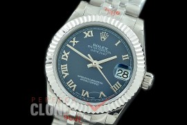 R31DJS-124 GMF 904 Steel Datejust Midsize 278274 SS/SS Fluted/Jubilee Blue Roman Asian Clone 2824