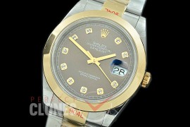 0 0 R41DJT-363 GMF 904L Steel 126333 Smooth/Oyster SS/YG Dark Rhodium Diamonds Asian 2824 