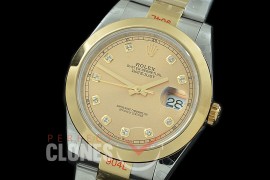 0 0 R41DJT-365 GMF 904L Steel 126333 Smooth/Oyster SS/YG Gold Diamonds Asian 2824 