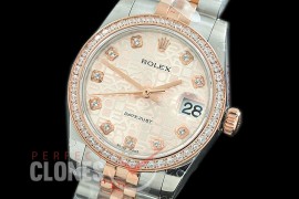 R31DJTR-135D GMF 904 Steel Datejust Midsize 278381 SS/RG Fluted/Jubilee Rose Jubilee Diamonds Asian Clone 2824