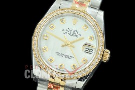 R31DJT-117D GMF 904 Steel Datejust Midsize 278383 SS/YG Fluted/Jubilee MOP White Diamonds Asian Clone 2824