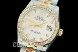 R31DJT-119D GMF 904 Steel Datejust Midsize 278383 SS/YG Fluted/Jubilee MOP Pink Diamonds Asian Clone 2824
