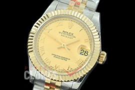 R31DJT-125 GMF 904 Steel Datejust Midsize 278273 SS/YG Fluted/Jubilee Gold Roman Asian Clone 2824