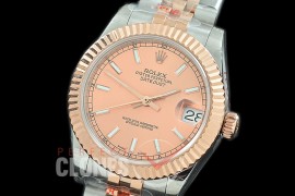 R31DJTR-105 GMF 904 Steel Datejust Midsize 278271 SS/RG Fluted/Jubilee Rose Sticks Asian Clone 2824