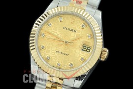 R31DJT-135 GMF 904 Steel Datejust Midsize 278273 SS/YG Fluted/Jubilee Gold Jubilee Diamonds Asian Clone 2824