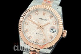 R31DJTR-135 GMF 904 Steel Datejust Midsize 278271 SS/RG Fluted/Jubilee Rose Jubilee Diamonds Asian Clone 2824