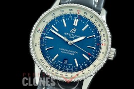 BLNV-41-103L TBF Navitimer 41mm Automatic SS/LE Blue A-2824 