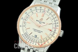 BLNV-41-106 TBF Navitimer 41mm Automatic SS/RG/SS White A-2824 