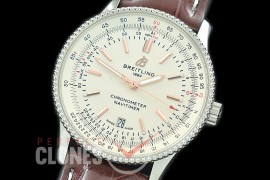 BLNV-41-101L TBF Navitimer 41mm Automatic SS/LE White A-2824 