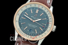 BLNV-41-108L TBF Navitimer 41mm Automatic SS/RG/LE Grey A-2824 