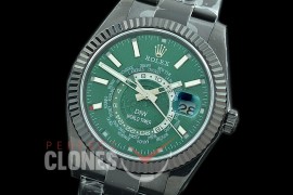 RSKD-DIW-102 DIW World Timer / SkyDweller PVD/PVD Green Sticks Asian ST3855 Mod to Cal 9001 