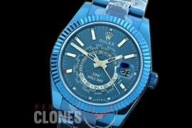 RSKD-DIW-111 DIW World Timer / SkyDweller PVD/PVD Blue Sticks Asian ST3855 Mod to Cal 9001 