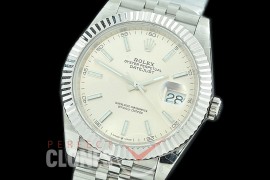 R41DJS-3235-100 BP 126334 Datejust 41mm SS/SS Fluted/Jubilee Silver Sticks VR 3235 