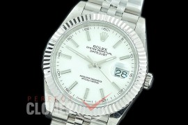 R41DJS-3235-101 BP 126334 Datejust 41mm SS/SS Fluted/Jubilee White Sticks VR 3235 