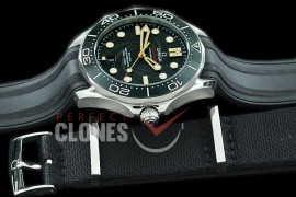 0 0 0 OM300M-038R OMF Seamaster Diver 007 Limited Edition 300M SS/RU Black Asian 2824 Mod 8800 - Free Nato Strap Bundle