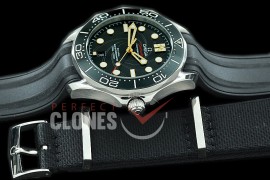 0 0 0 OM300M-038R OMF Seamaster Diver 007 Limited Edition 300M SS/RU Black Asian 2824 Mod 8800 - Free Nato Strap Bundle