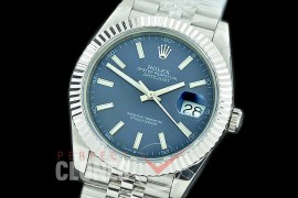 R41DJS-3235-104 BP 126334 Datejust 41mm SS/SS Fluted/Jubilee Blue Sticks VR 3235 