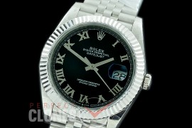 R41DJS-3235-122 BP 126334 Datejust 41mm SS/SS Fluted/Jubilee Black Roman VR 3235 