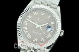 R41DJS-3235-123 BP 126334 Datejust 41mm SS/SS Fluted/Jubilee Dark Rhodium Roman VR 3235 