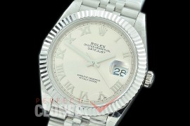 R41DJS-3235-120 BP 126334 Datejust 41mm SS/SS Fluted/Jubilee Silver Roman VR 3235 