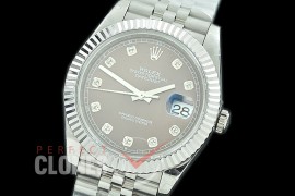 R41DJS-3235-113 BP 126334 Datejust 41mm SS/SS Fluted/Jubilee Dark Rhodium Diamonds VR 3235 