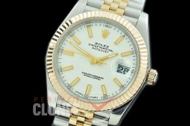 R41DJT-101J NF Datejust II 126333 904L Steel Fluted/Jubilee SS/YG White Sticks SA 3235