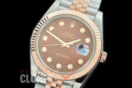 R41DJTR-116J NF Datejust II 126331 904L Steel Fluted/Jubilee SS/RG Brown Diamonds SA 3235