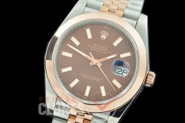 R41DJTR-156J NF Datejust II 126331 904L Steel Smooth/Jubilee SS/RG Brown Sticks SA 3235