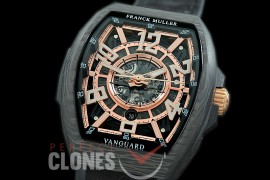 0 0 0 FMVG-015 Vanguard V45 SCDT Carbonnr Automatic VANGUARD RACING SKELETON 'LA MEJOR CARRERA DEL MUNDO' FC/RU Black Skeleton/Rose Gold Miyota 8205 