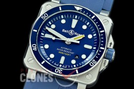 0 0 0 BR03-92-062 BR03-92 Diver SS/RU Blue Miyota 9015 