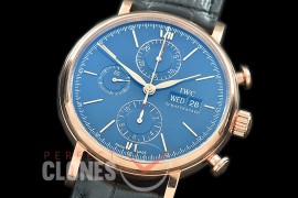 0 0 0 IWPT-113 IW391035 Portofino Chronograph Classic RG/LE Blue/ R-Gold A-7750 