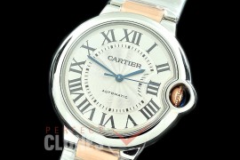 0 0 0 0 0 CARBA-36-316S V9F18K Wrapped Ballon de Cartier Midsize 36 SS/RG/SS White Seiko NH05 