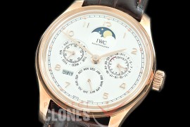 0 0 0 IWPPC-106 V9F Portugese Perpetual Calender IW503302 RG/LE White Asian Custom Movt 