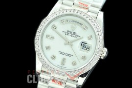 R36DDS-017D GMF 128349RBR 2019 DayDate SS/SS Fluted/President MOP White Diamonds A-2836